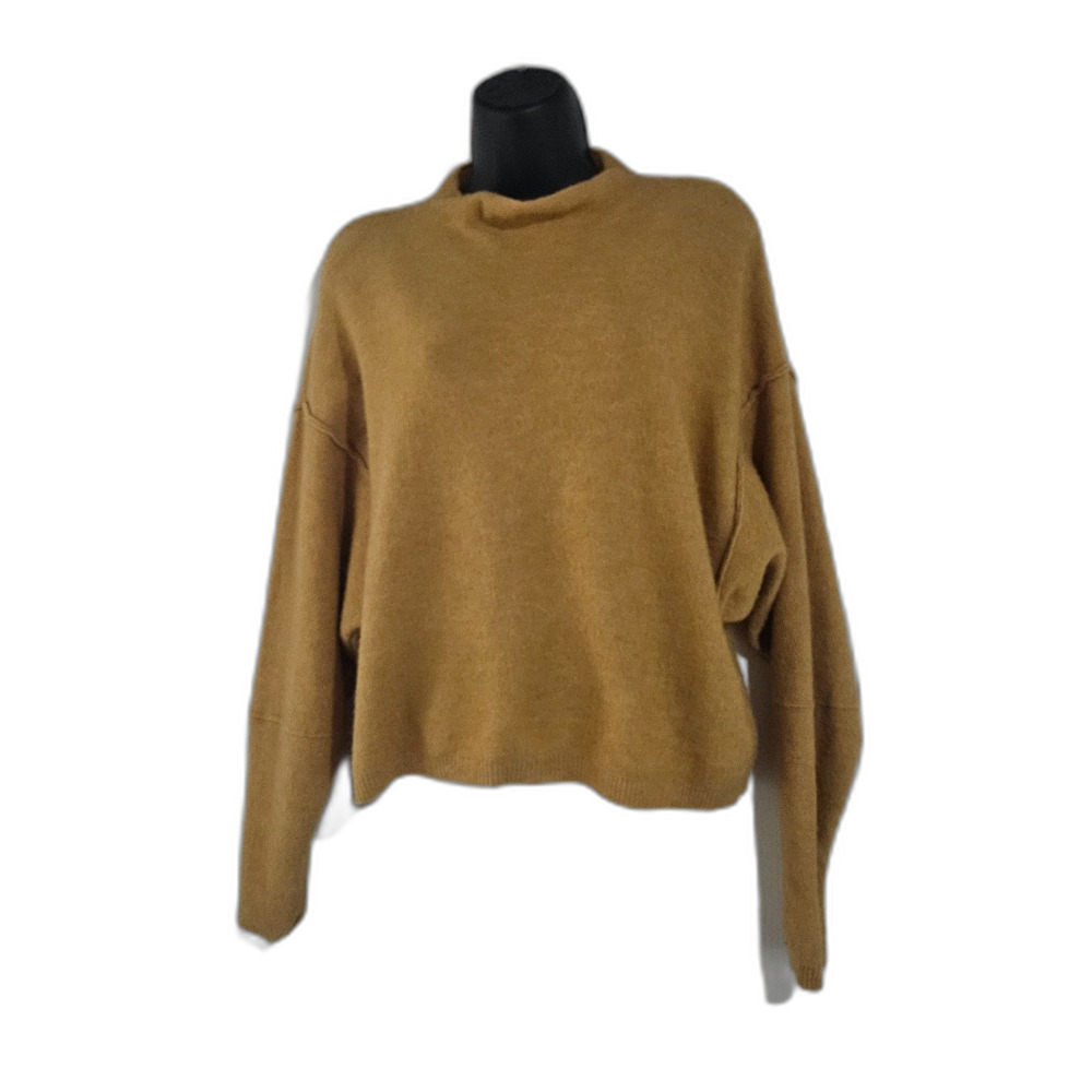 Free People Breakaway Pullover Sweater in Camel Tan Size XS Boxy and Oversized